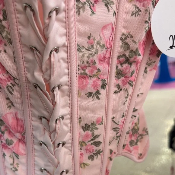 Floral Pink Corset Top - Picture 4 of 4